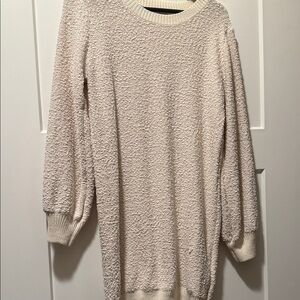 Umgee Textured Cream Sweater Dress